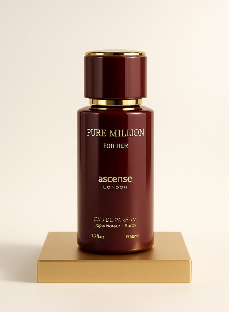 أسينس_لندن عطر نسائي فاخر بيور مليون أو دو بارفان 50 مل | عطر نسائي بنفحات المسك والعنبر وجوز الهند والمسك | أفضل عطر نسائي فاخر - Image 2